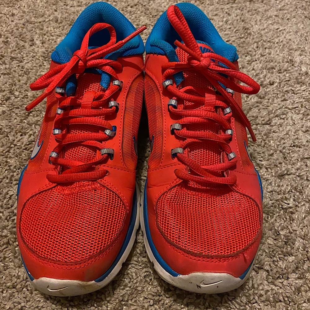 Neon Pink and blue Nike shoes!